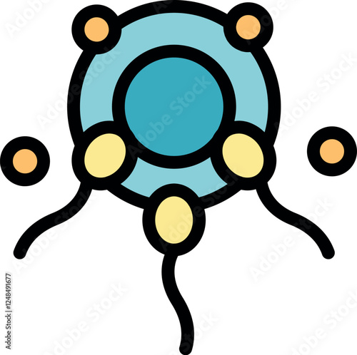 Spermatozoa are approaching and trying to fertilize an ovum, initiating the reproductive process