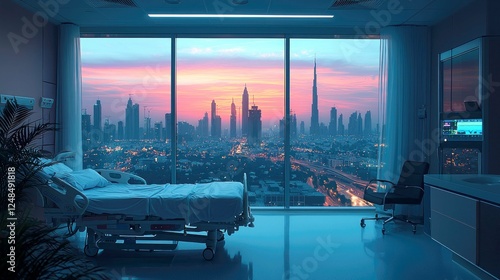 City Sunrise View from Hospital Room: A Serene and Peaceful Healing Space