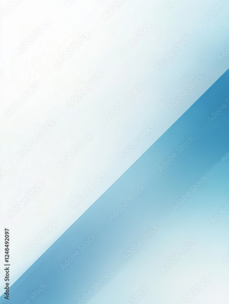 Obraz premium Light blue and white background- diagonal layout- light color scheme- gradient style- abstract shape.