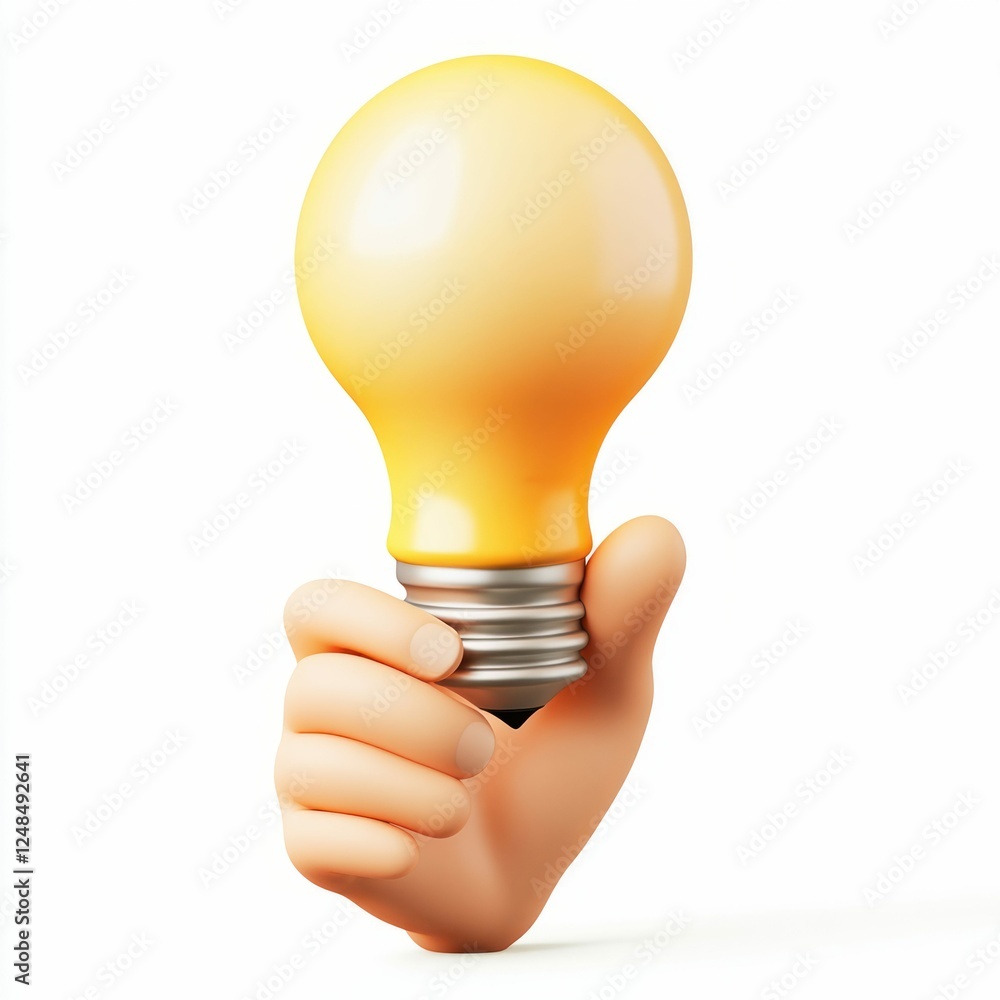 Hand Holding Light Bulb Isolated on White Hand Holding Light Bulb Isolated on White