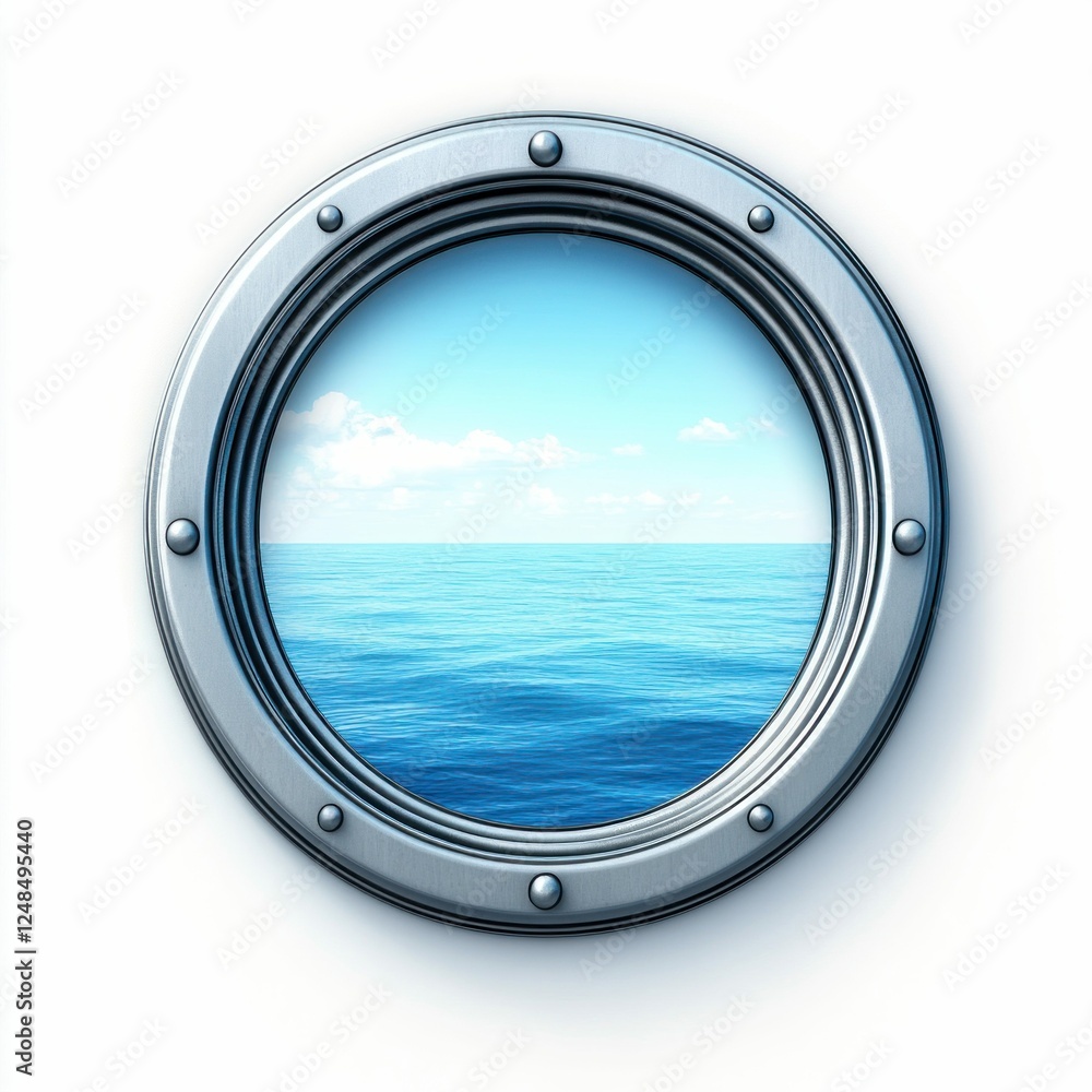 Fototapeta premium Ocean View Through a Ship Porthole