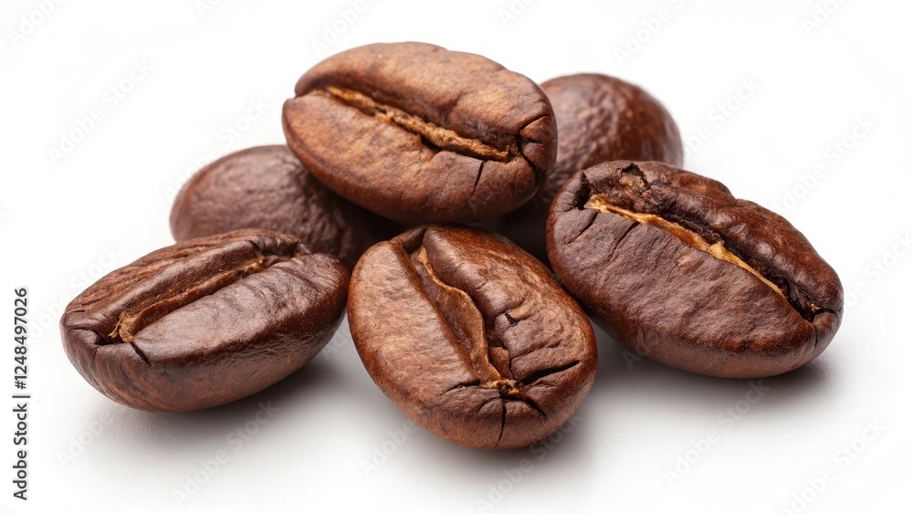 Roasted Coffee Beans Close Up Rich Brown Hue and Deeply Textured Surface Roasted Coffee Beans Close Up Rich Brown Hue and Deeply Textured Surface