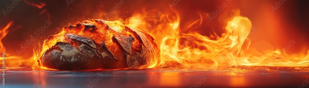 Fototapeta premium Fiery Loaf of Bread