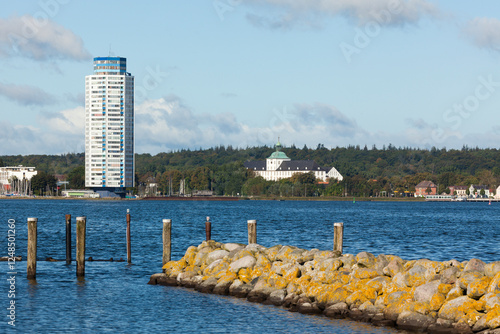 Wikingturm building and Gottorf Castle at Schleswig on the Schlei inlet photo