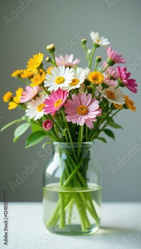 Wallpaper Mural Glass container filled with fresh meadow sweet flowers, container, botanical, greenery Torontodigital.ca