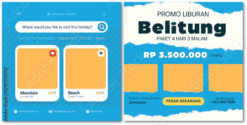 Belitung holiday packages promotion with attractive travel booking interface