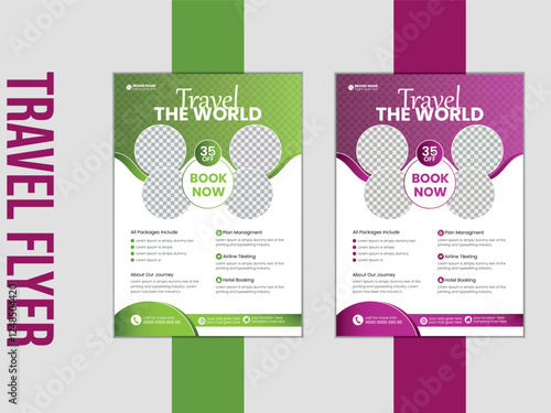 Modern Travel Flyer Template , Adventure & Vacation Promotion Design, Travel flyer template for travel agency