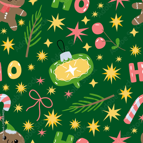 Winter Christmas pattern for Christmas and New Year. Celebrating winter holidays. New year eve seamless background