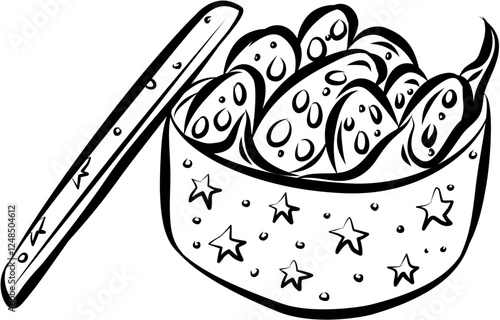 Italian dessert. Hand drawn vector isolated sketch. Biscotti 