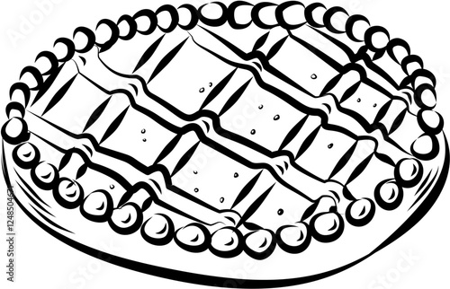 Italian dessert. Hand drawn vector isolated sketch. Crostata 