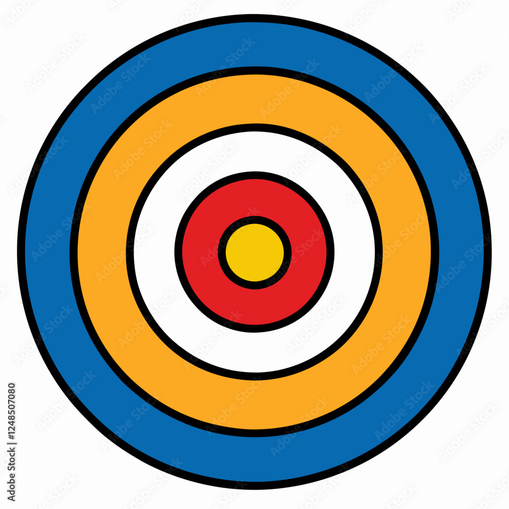 Concentric rings as target, scalable vector illustration for hunters, sports shooters, blowguns, archers, air rifles Concentric rings as target, scalable vector illustration for hunters, sports shooters, blowguns, archers, air rifles