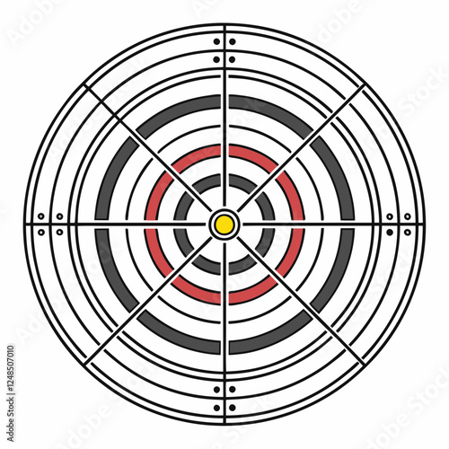 Concentric rings as target, scalable vector illustration for hunters, sports shooters, blowguns, archers, air rifles