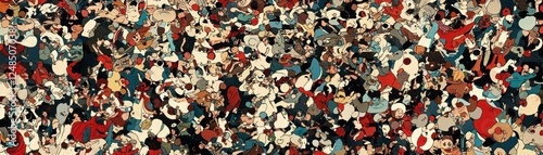 Crowd of people, abstract illustration, background image, for design or illustration photo