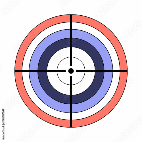 Concentric rings as target, scalable vector illustration for hunters, sports shooters, blowguns, archers, air rifles