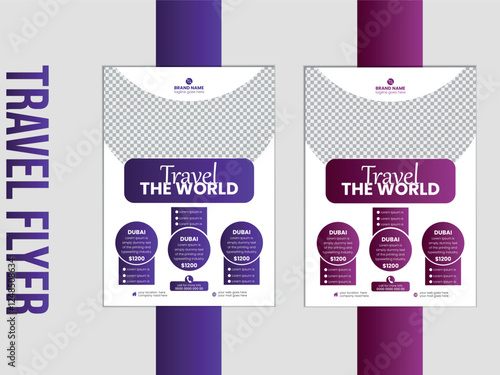 Modern Travel Flyer Template , Adventure & Vacation Promotion Design, Travel flyer template for travel agency