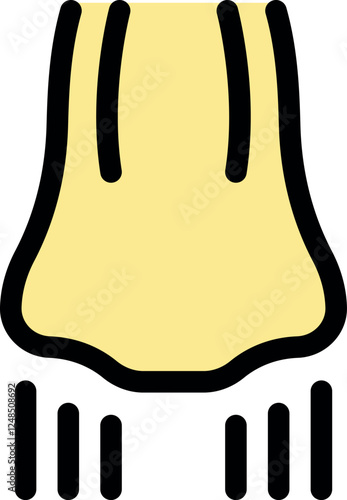 Runny nose, a common symptom of flu, cold or allergies, is depicted in this simple icon