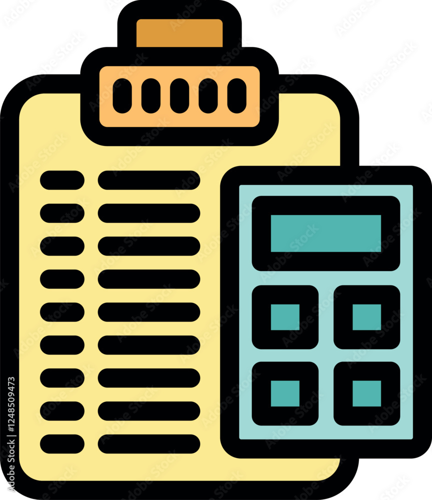 Clipboard with attached calculator symbolizes financial planning and accounting tasks Clipboard with attached calculator symbolizes financial planning and accounting tasks