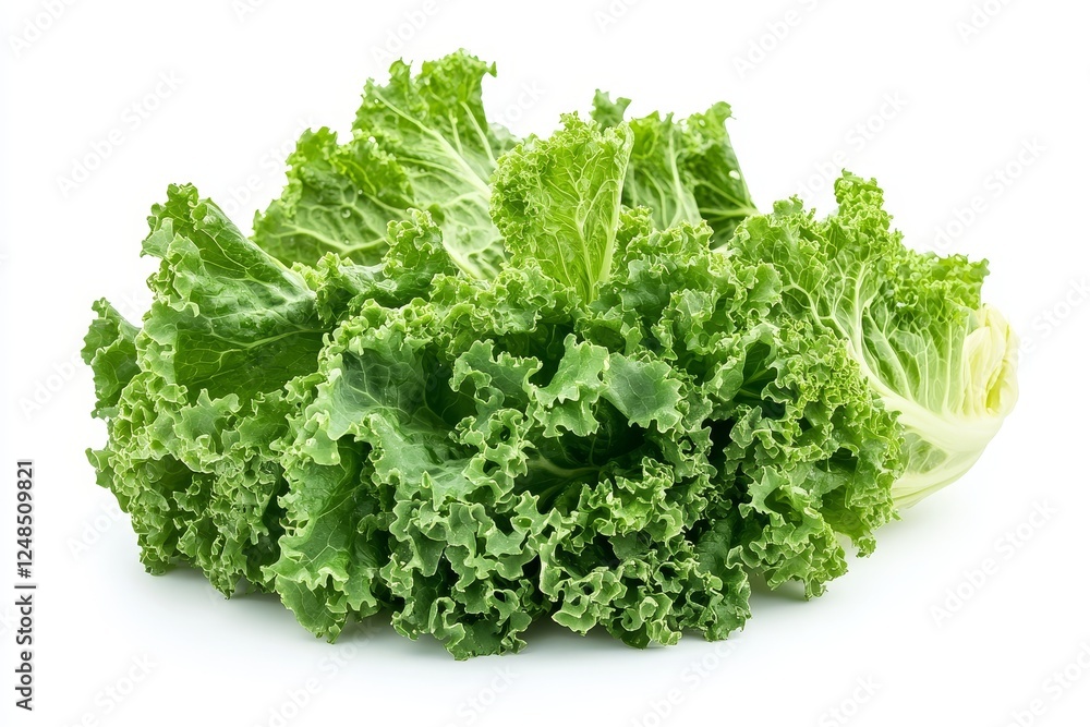 Fresh kale leaves, studio shot, isolated on white background. Use for healthy food, cooking, nutrition, or grocery images Fresh kale leaves, studio shot, isolated on white background. Use for healthy food, cooking, nutrition, or grocery images
