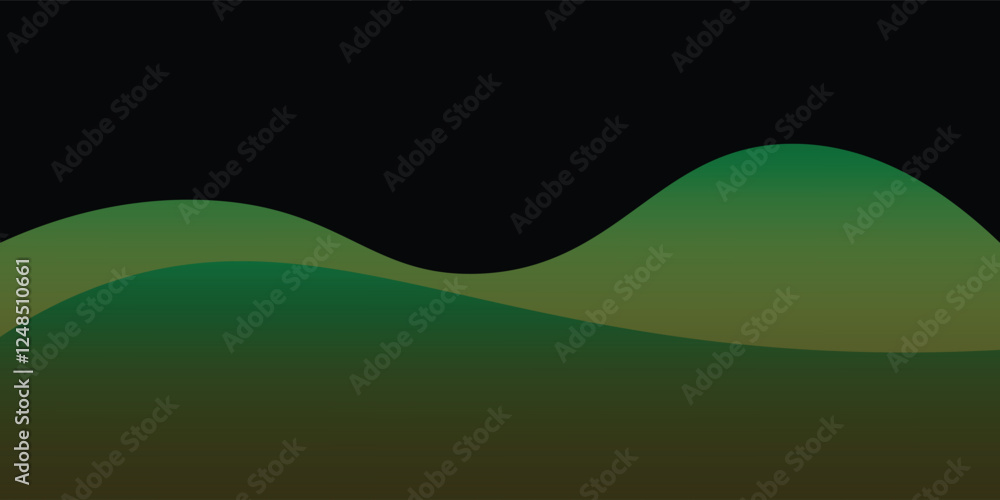 Obraz premium Abstract minimal background with green gradient. Dynamic wave banner background with soft green color