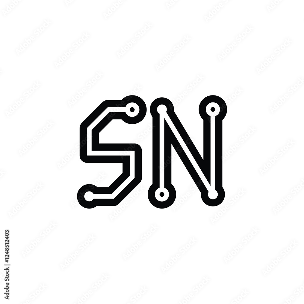 SN monogram logo design letter text name symbol monochrome logotype alphabet character simple logo SN monogram logo design letter text name symbol monochrome logotype alphabet character simple logo
