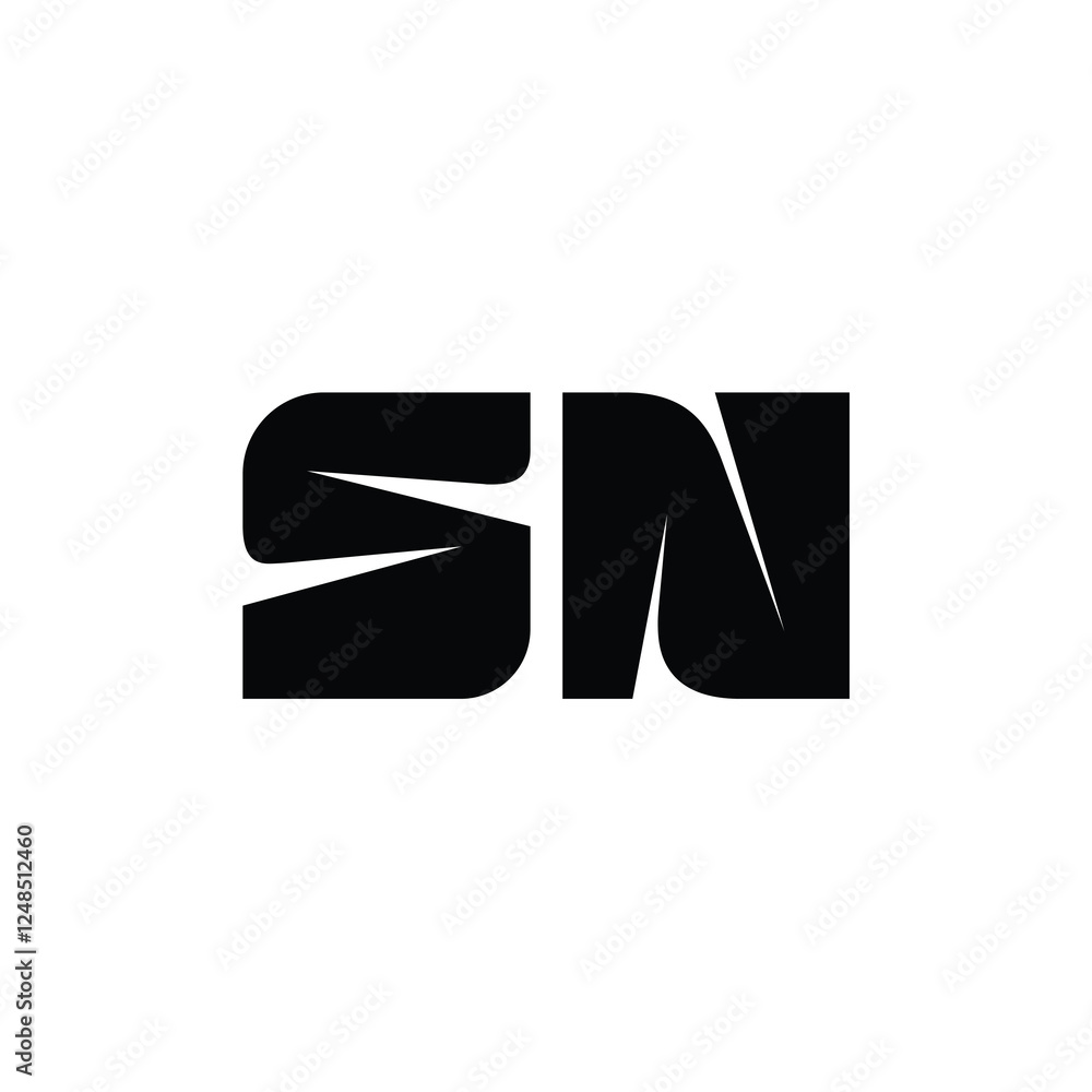 SN monogram logo design letter text name symbol monochrome logotype alphabet character simple logo SN monogram logo design letter text name symbol monochrome logotype alphabet character simple logo