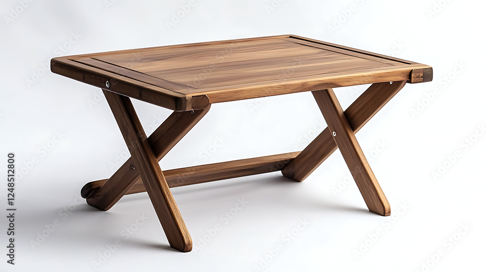 A wooden table with a wooden frame and a wooden top A wooden table with a wooden frame and a wooden top