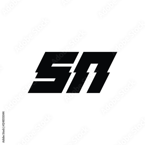 SN monogram logo design letter text name symbol monochrome logotype alphabet character simple logo