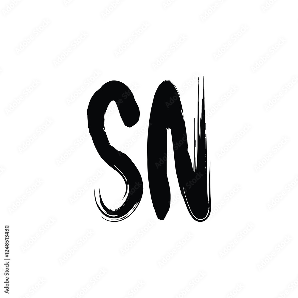 SN monogram logo design letter text name symbol monochrome logotype alphabet character simple logo SN monogram logo design letter text name symbol monochrome logotype alphabet character simple logo