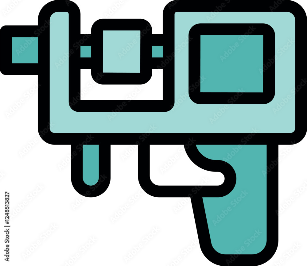 Fototapeta premium Piercing gun, a tool used for body piercing, holding a piece of jewelry, an essential equipment in the beauty and fashion industry