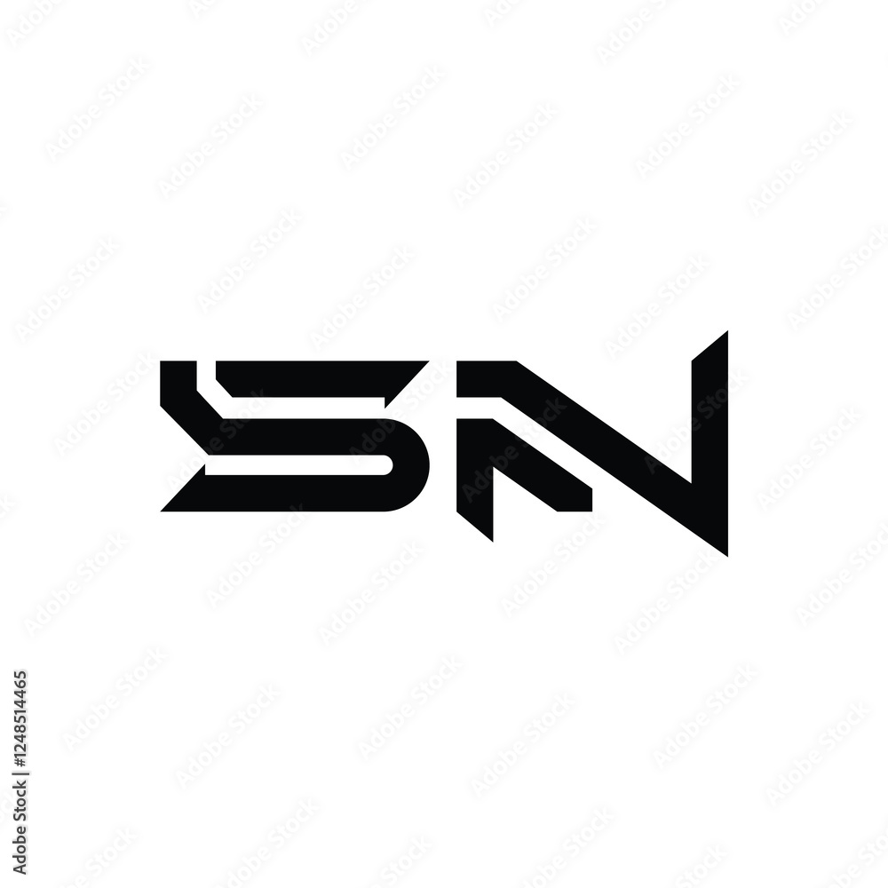 SN monogram logo design letter text name symbol monochrome logotype alphabet character simple logo SN monogram logo design letter text name symbol monochrome logotype alphabet character simple logo
