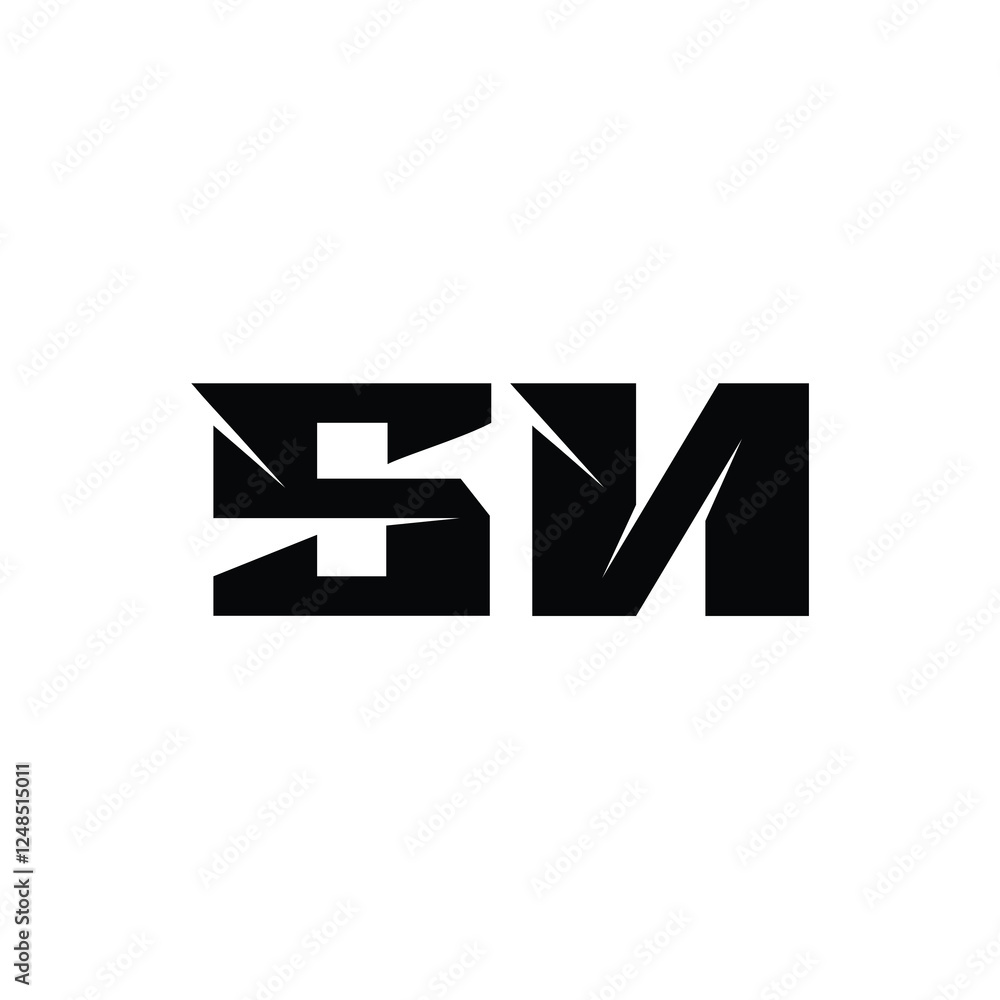 SN monogram logo design letter text name symbol monochrome logotype alphabet character simple logo SN monogram logo design letter text name symbol monochrome logotype alphabet character simple logo