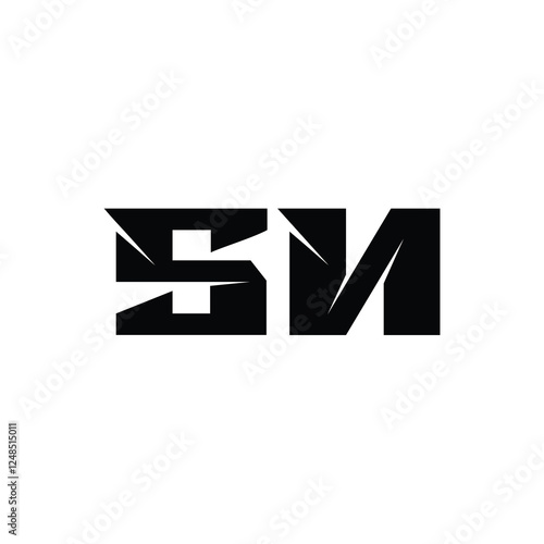 Free Download SN monogram logo design letter text name symbol monochrome logotype alphabet character simple logo - GFXLoad