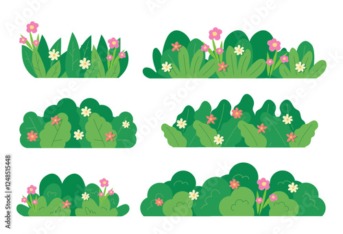bush blossom. grass bush vector illustration	
