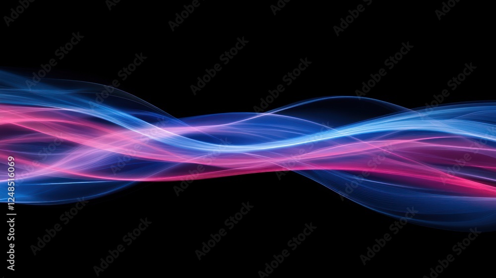 Naklejka premium Abstract Blue and Pink Wave Light Design