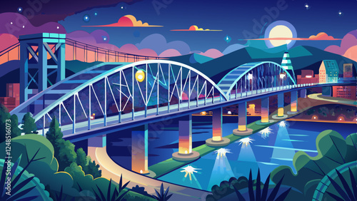 Bokeh Lights Bridge Tennessee River Night Photography