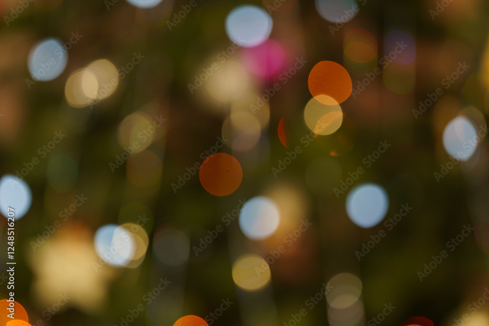 blurred multicolored circles of light on a dark background, abstract play of light, beautiful light spots blurred multicolored circles of light on a dark background, abstract play of light, beautiful light spots