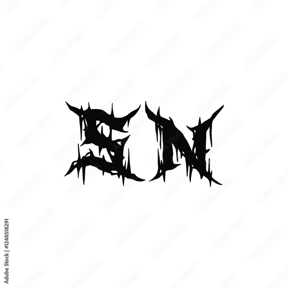 Fototapeta premium SN monogram logo design letter text name symbol monochrome logotype alphabet character simple logo