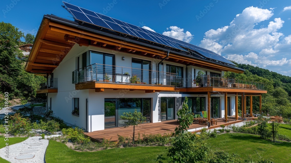 Modern Eco Friendly House With Solar Panels Modern Eco Friendly House With Solar Panels
