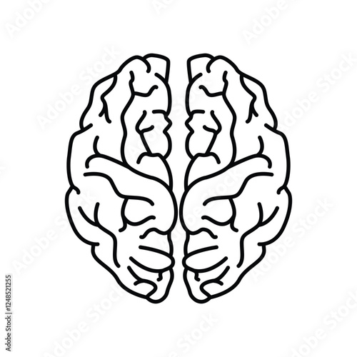 Brain Cartoon Icon Illustration