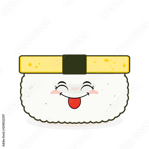tamago sushi playful face cartoon cute