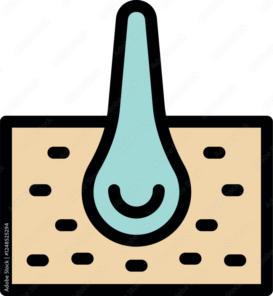 Φωτογραφία Hair bulb emerging from skin pores, representing healthy hair growth and follicl