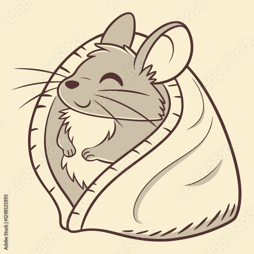 Chinchilla snuggling in a blanket