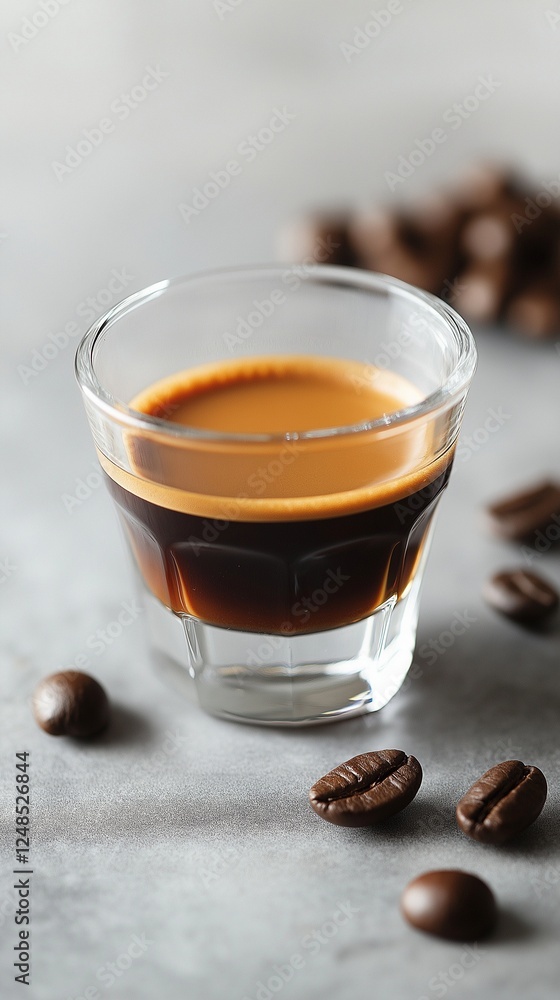 A heated coffee cup and coffee beans on a white backdrop A heated coffee cup and coffee beans on a white backdrop