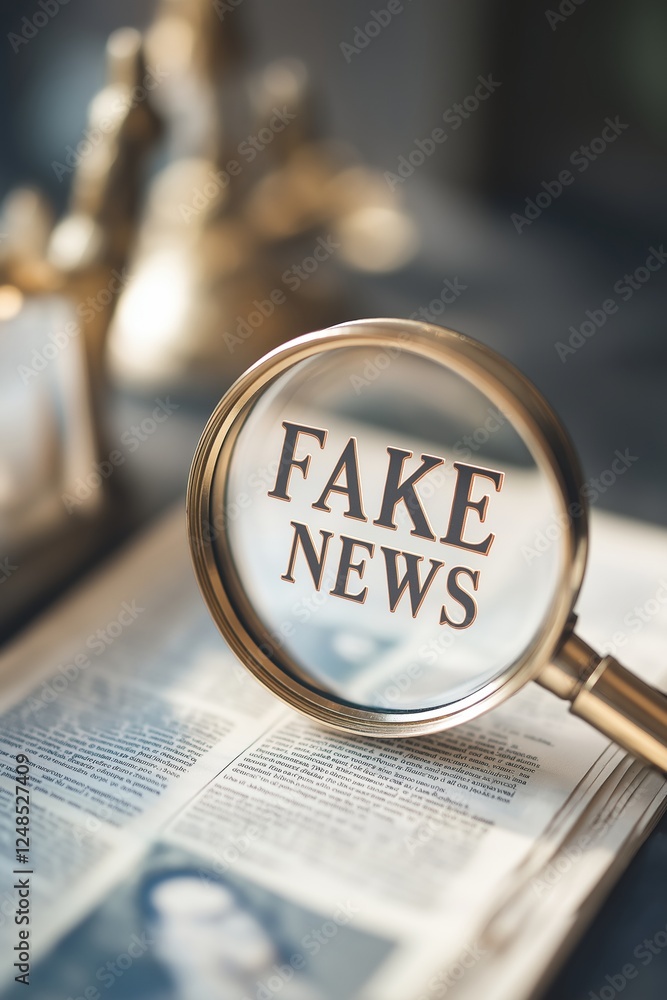 custom made wallpaper toronto digitalMagnifying Glass Focusing on Fake News Text in Newspaper Representing Misinformation Concept