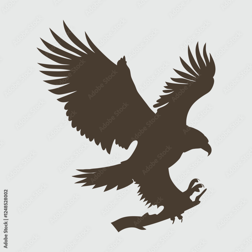 Obraz premium This American bald eagle vector, with its talons extended, is a powerful symbol of the USA. 