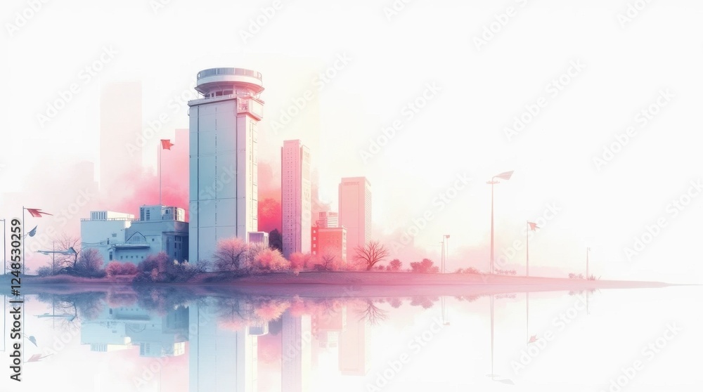 Pastel Architectural Vector Illustration Pastel Architectural Vector Illustration