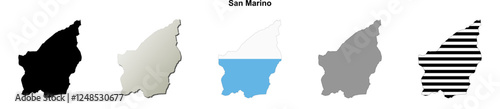 San Marino outline map set