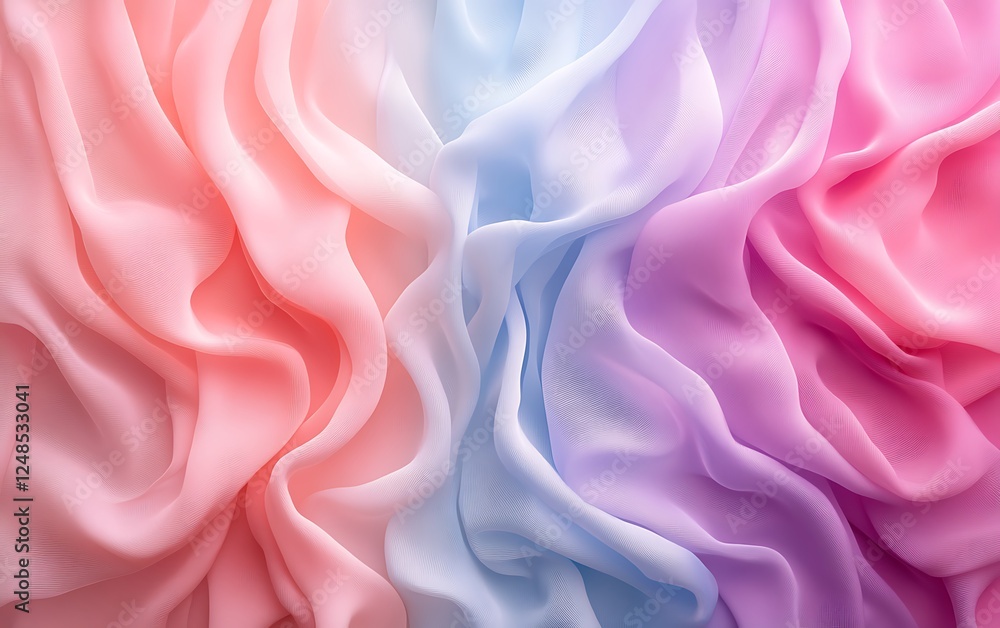 Obraz premium Dreamy pastel gradient with a glowing effect, blending light pink, powder blue, and soft lilac in a seamless transition