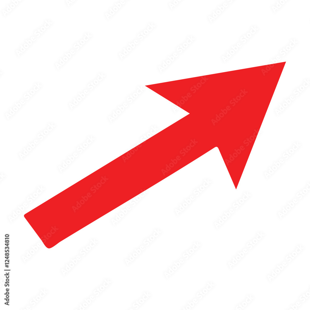Red Upward Arrow Symbolizing Growth and Positive Direction Red Upward Arrow Symbolizing Growth and Positive Direction