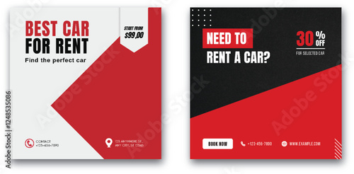 Eye-Catching Car Rental Promotion Square Design Template for Social Media